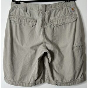 Carhartt Men‎ Size 33 Relaxed Fit 100% Cotton Khaki Tan Casual Flat Front Shorts
